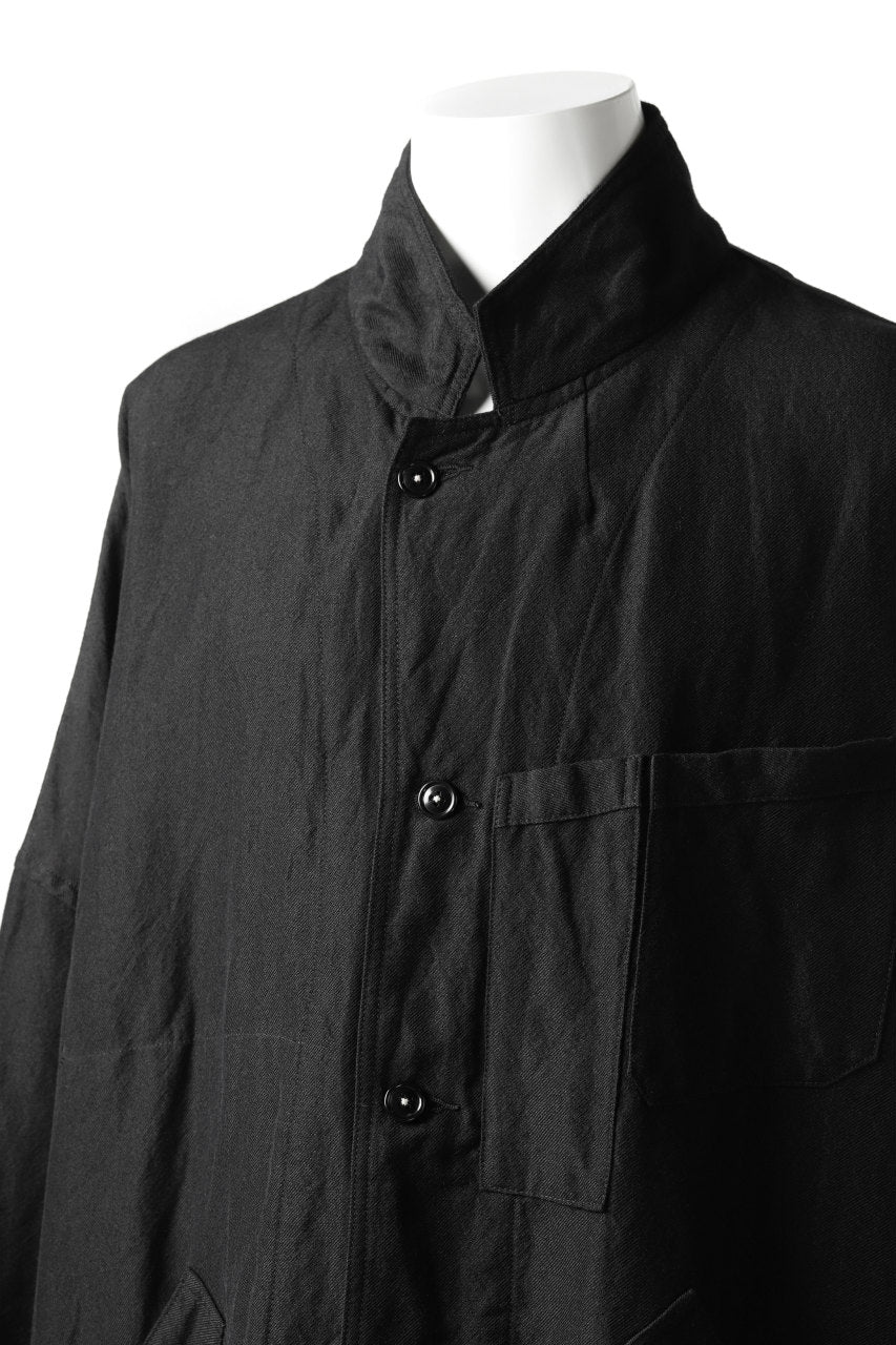 KLASICA CT30-REX BIG RECTANGLE COAT / SERGE WOOL&RAMIE (IRON) - Image 14