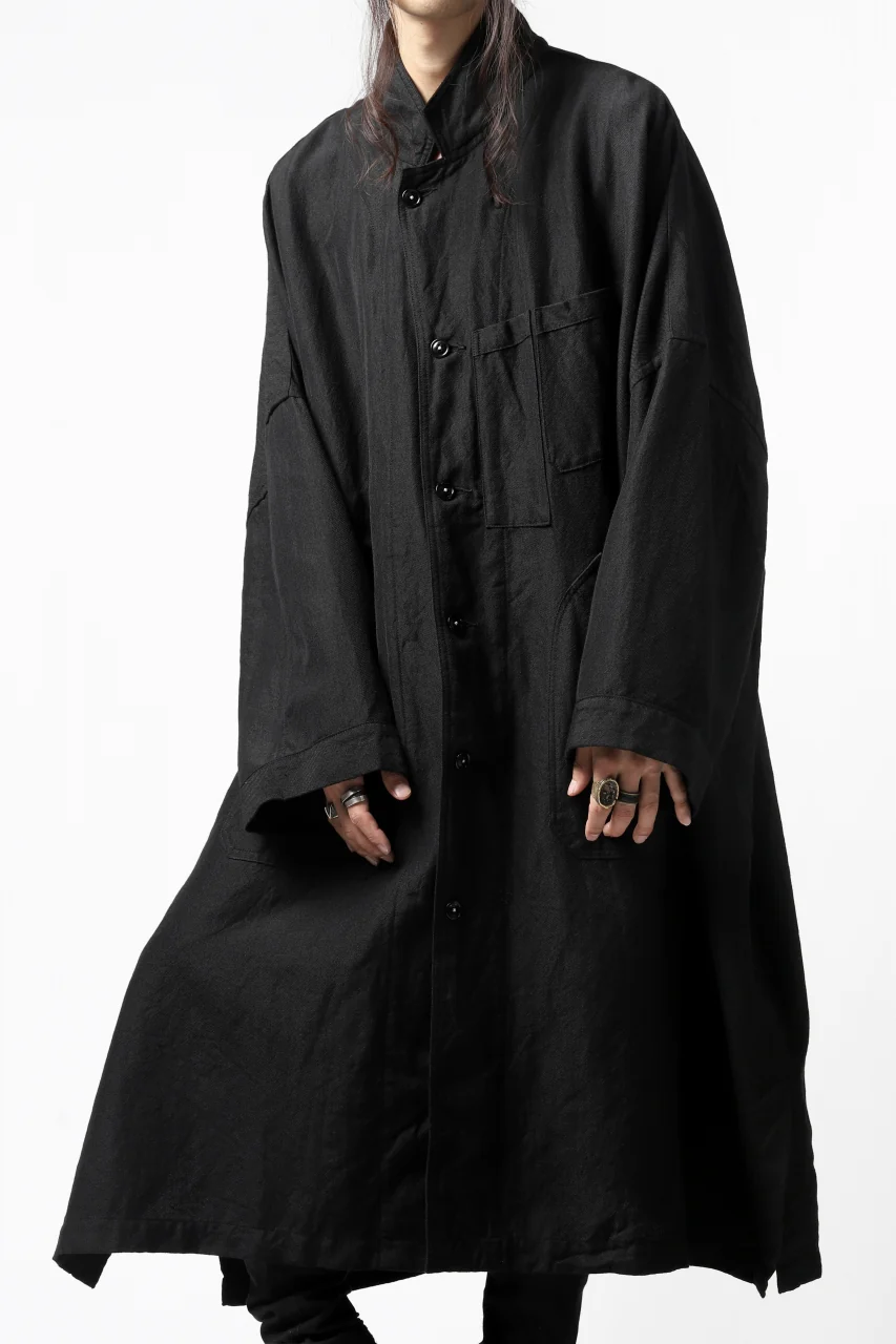 KLASICA CT30-REX BIG RECTANGLE COAT / SERGE WOOL&RAMIE (IRON) - Image 2