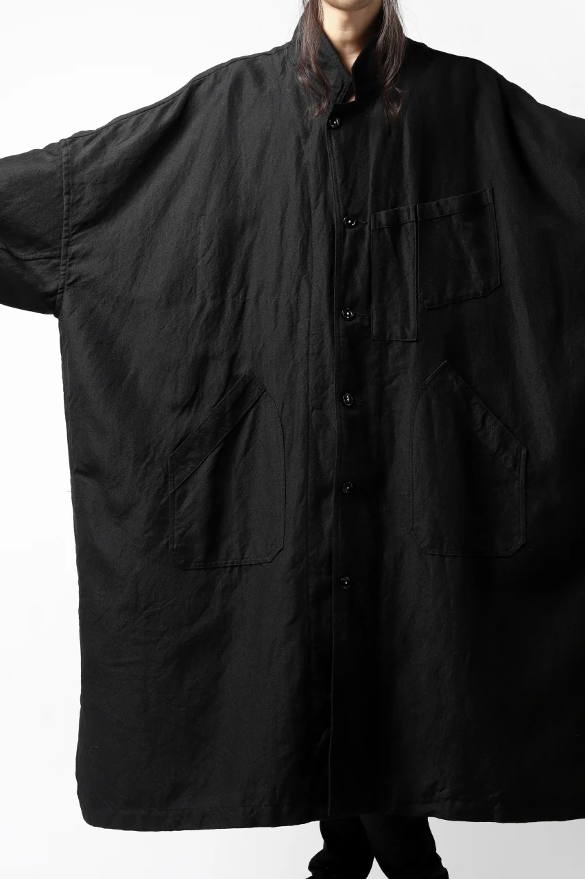 KLASICA CT30-REX BIG RECTANGLE COAT / SERGE WOOL&RAMIE (IRON) - Image 3