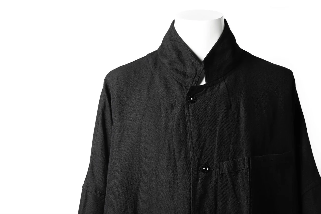 KLASICA CT30-REX BIG RECTANGLE COAT / SERGE WOOL&RAMIE (IRON) - Image 34