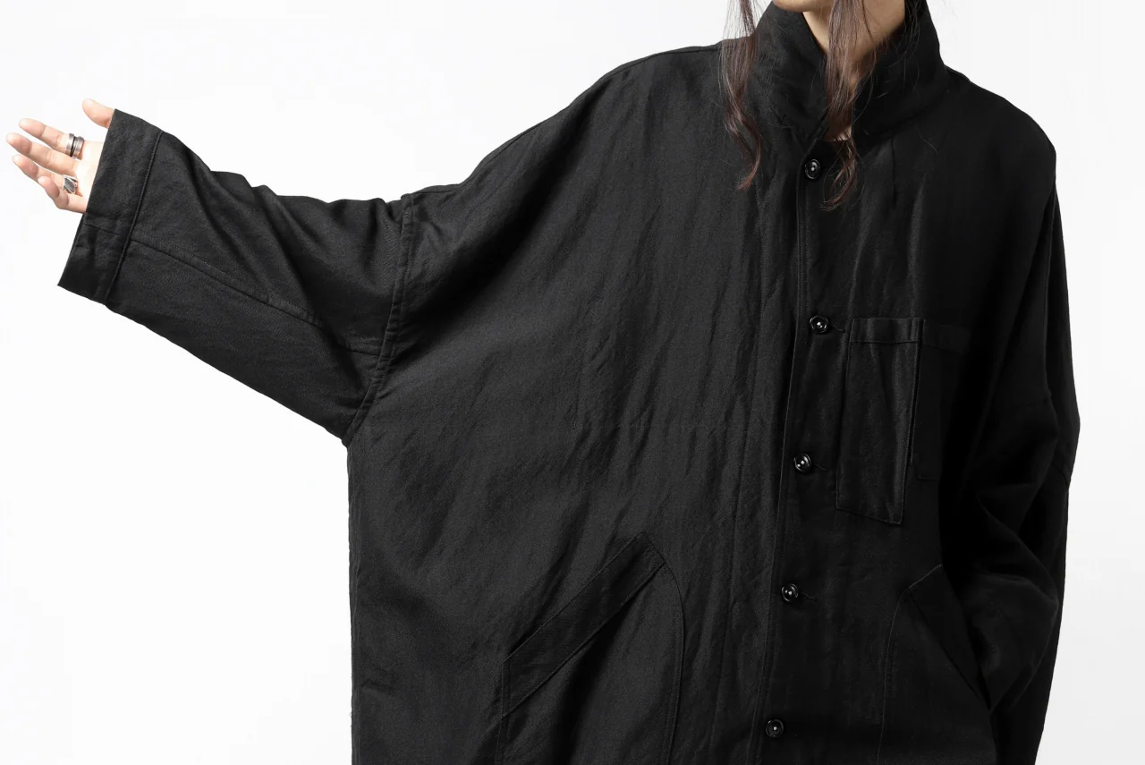 KLASICA CT30-REX BIG RECTANGLE COAT / SERGE WOOL&RAMIE (IRON) - Image 35