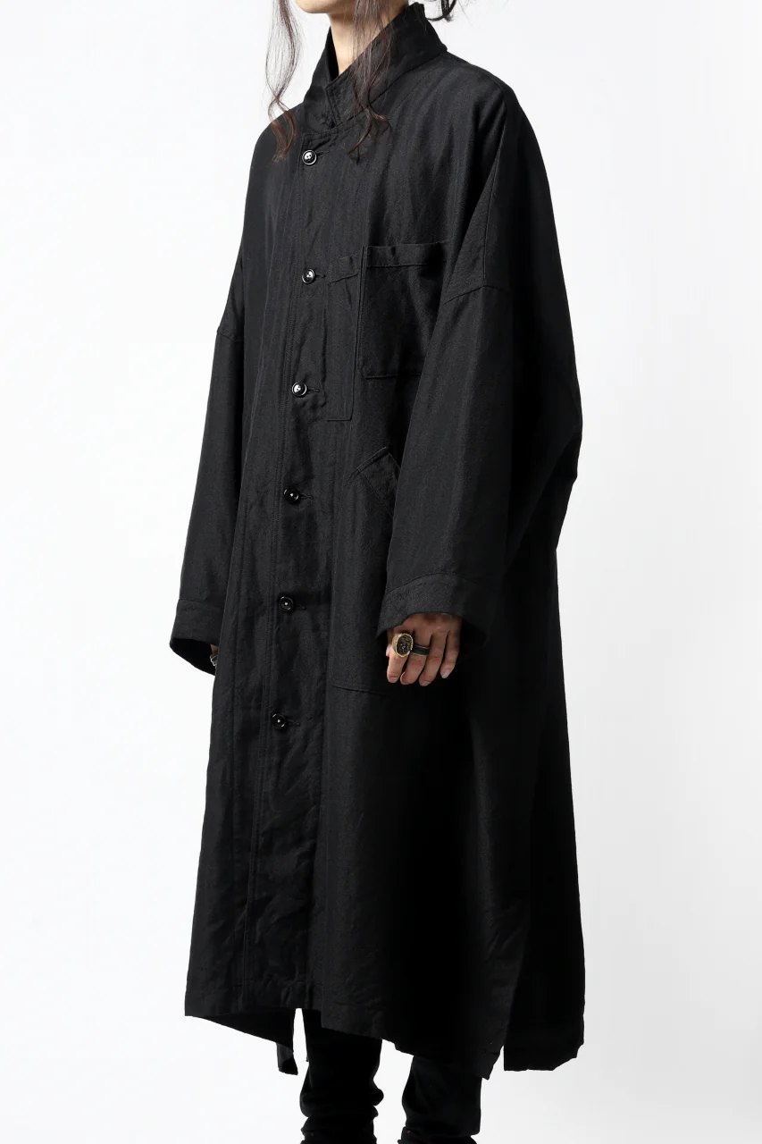 KLASICA CT30-REX BIG RECTANGLE COAT / SERGE WOOL&RAMIE (IRON) - Image 4