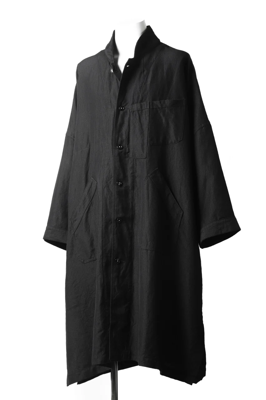 KLASICA CT30-REX BIG RECTANGLE COAT / SERGE WOOL&RAMIE (IRON) - Image 7