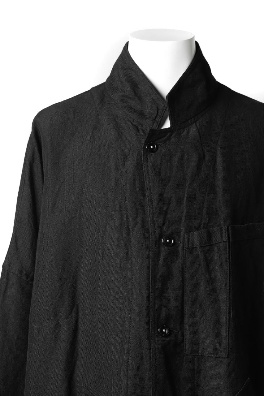 KLASICA CT30-REX BIG RECTANGLE COAT / SERGE WOOL&RAMIE (IRON) - Image 9