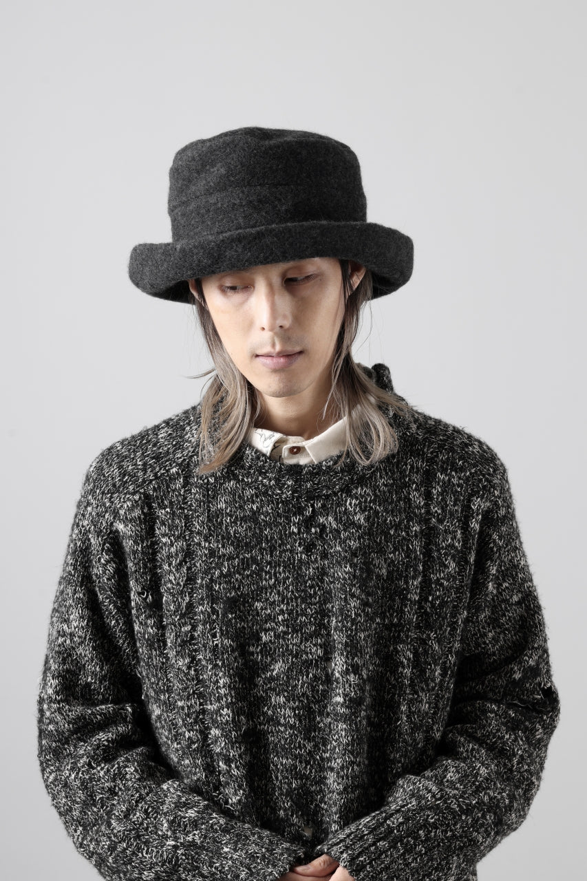 KLASICA CURVE BRIM VOLUME HAT / WOOL x ALPACA PILE (REVERSE PUFF) - Image 3
