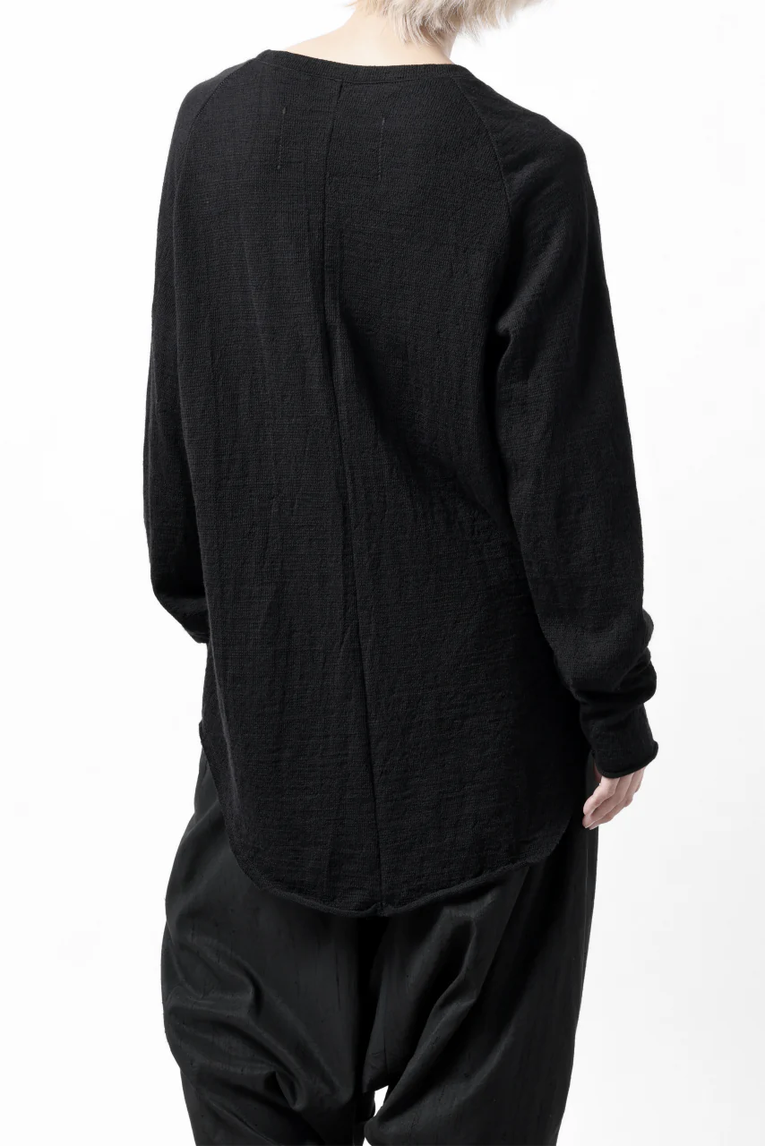 KLASICA D'ARCY RAGLAN REGULAR FIT PULL / JACQUARD KNIT JERSEY (BLACK x BLACK) - Image 12