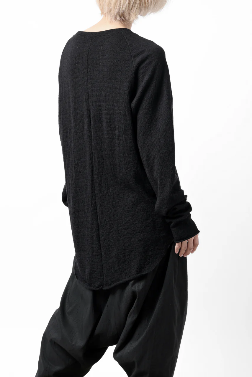 KLASICA D'ARCY RAGLAN REGULAR FIT PULL / JACQUARD KNIT JERSEY (BLACK x BLACK) - Image 13