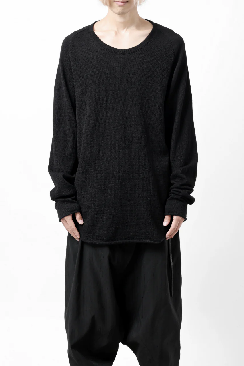 KLASICA D'ARCY RAGLAN REGULAR FIT PULL / JACQUARD KNIT JERSEY (BLACK x BLACK) - Image 2