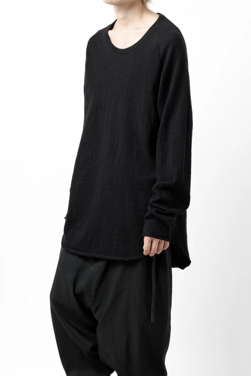 KLASICA D'ARCY RAGLAN REGULAR FIT PULL / JACQUARD KNIT JERSEY (BLACK x BLACK) - Image 7