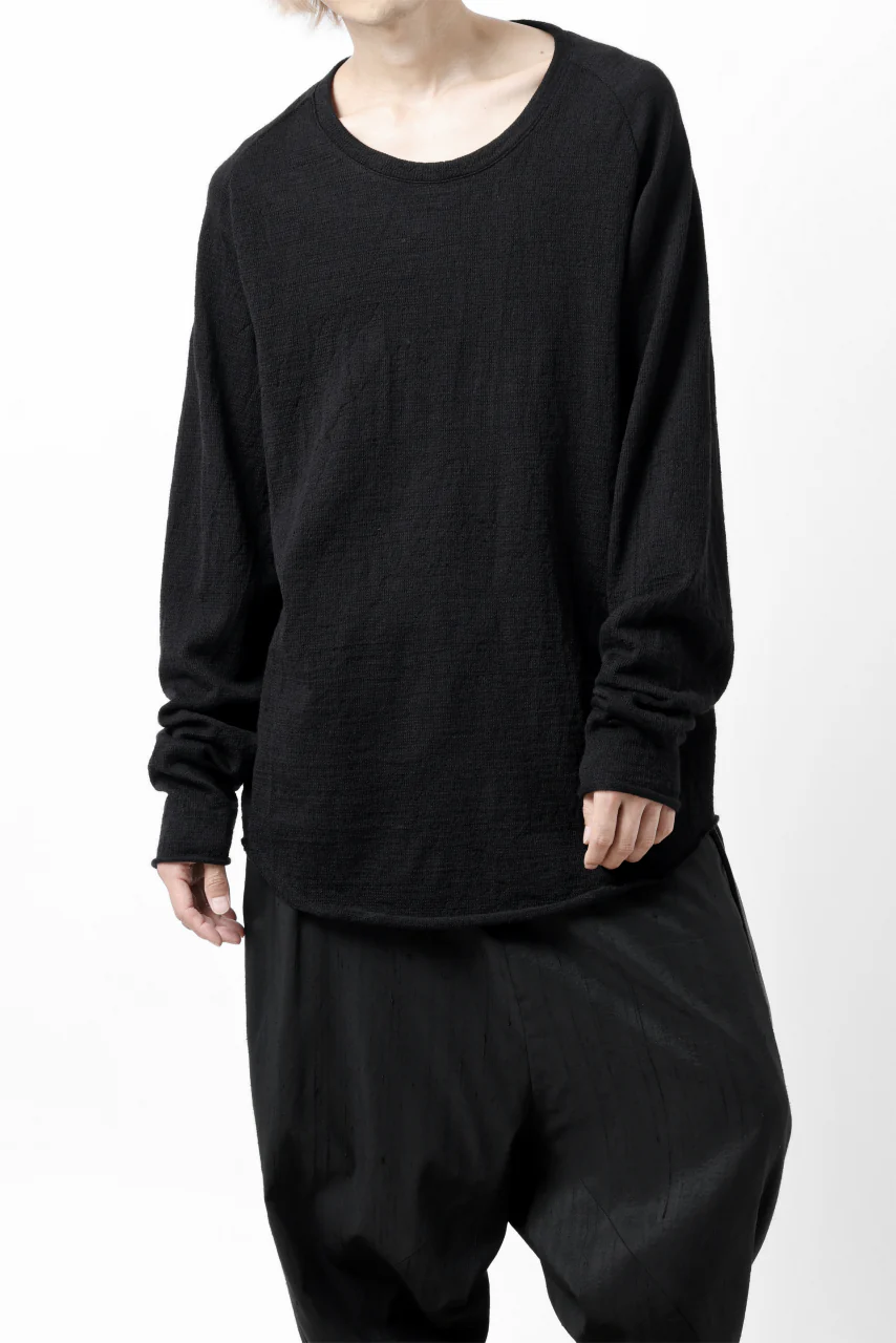 KLASICA D'ARCY RAGLAN REGULAR FIT PULL / JACQUARD KNIT JERSEY (BLACK x BLACK) - Image 9