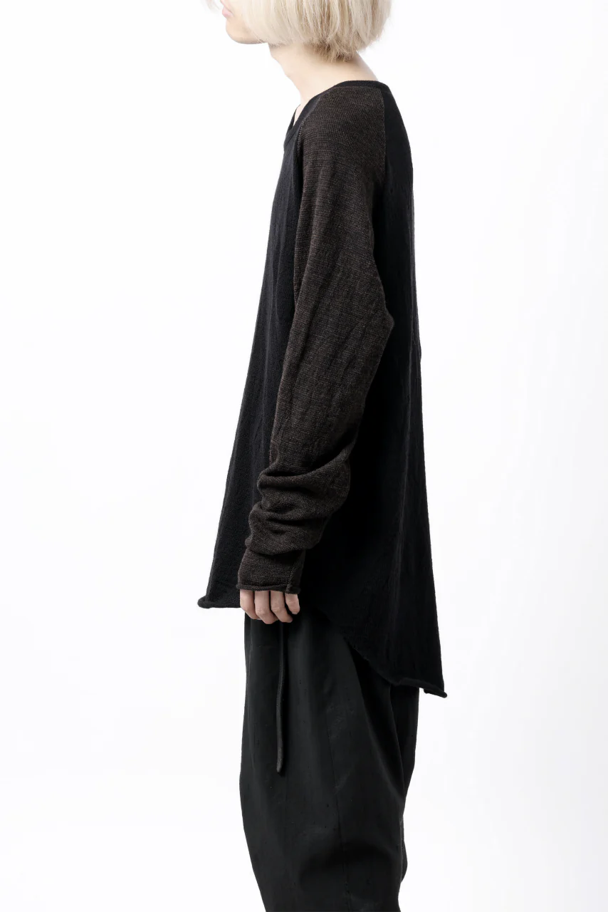 KLASICA D'ARCY RAGLAN REGULAR FIT PULL / JACQUARD KNIT JERSEY (BLACK x OLIVE) - Image 10