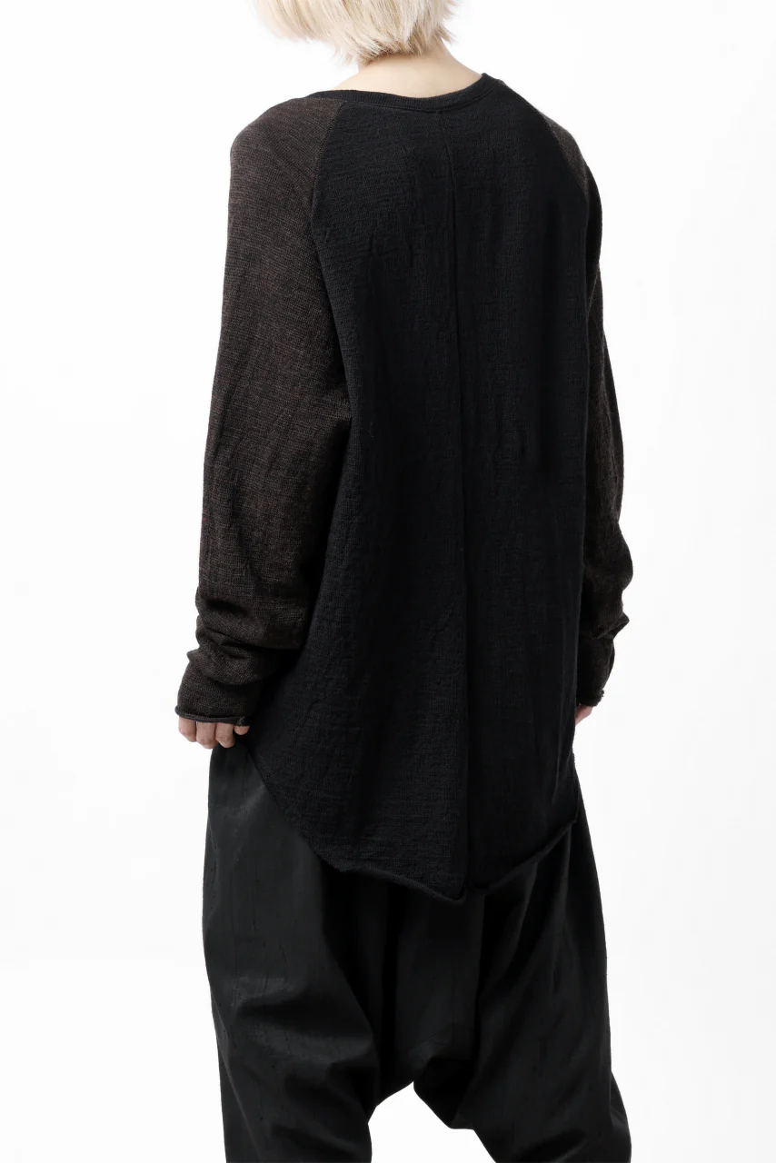 KLASICA D'ARCY RAGLAN REGULAR FIT PULL / JACQUARD KNIT JERSEY (BLACK x OLIVE) - Image 12