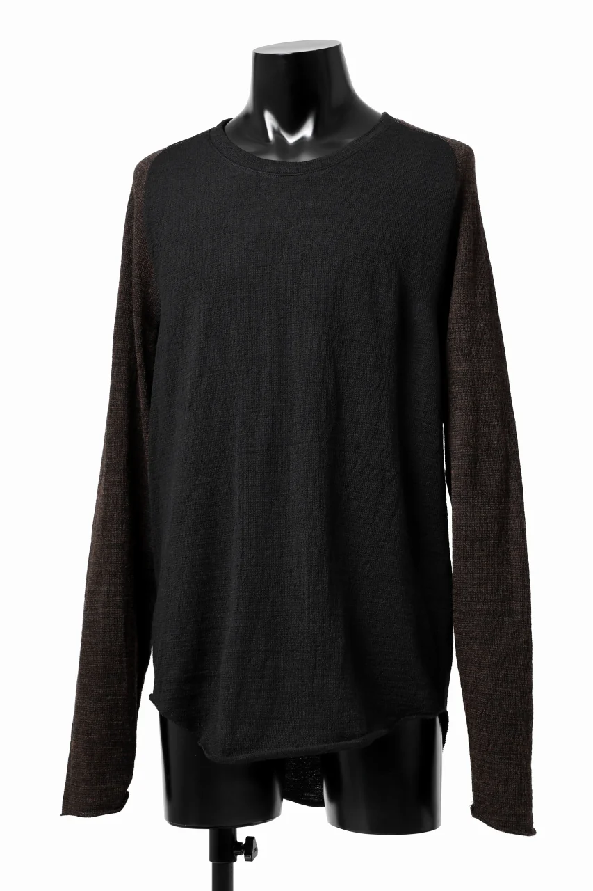 KLASICA D'ARCY RAGLAN REGULAR FIT PULL / JACQUARD KNIT JERSEY (BLACK x OLIVE) - Image 14