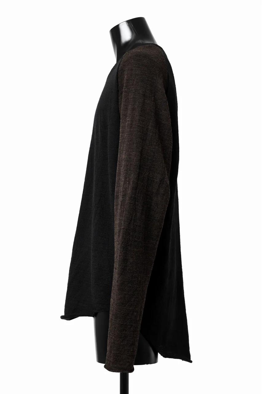 KLASICA D'ARCY RAGLAN REGULAR FIT PULL / JACQUARD KNIT JERSEY (BLACK x OLIVE) - Image 15