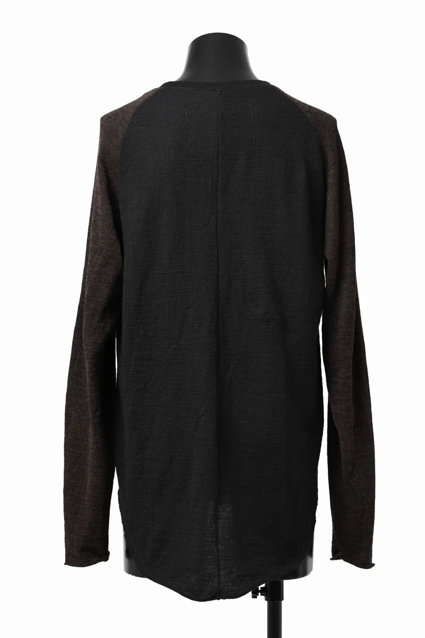 KLASICA D'ARCY RAGLAN REGULAR FIT PULL / JACQUARD KNIT JERSEY (BLACK x OLIVE) - Image 16