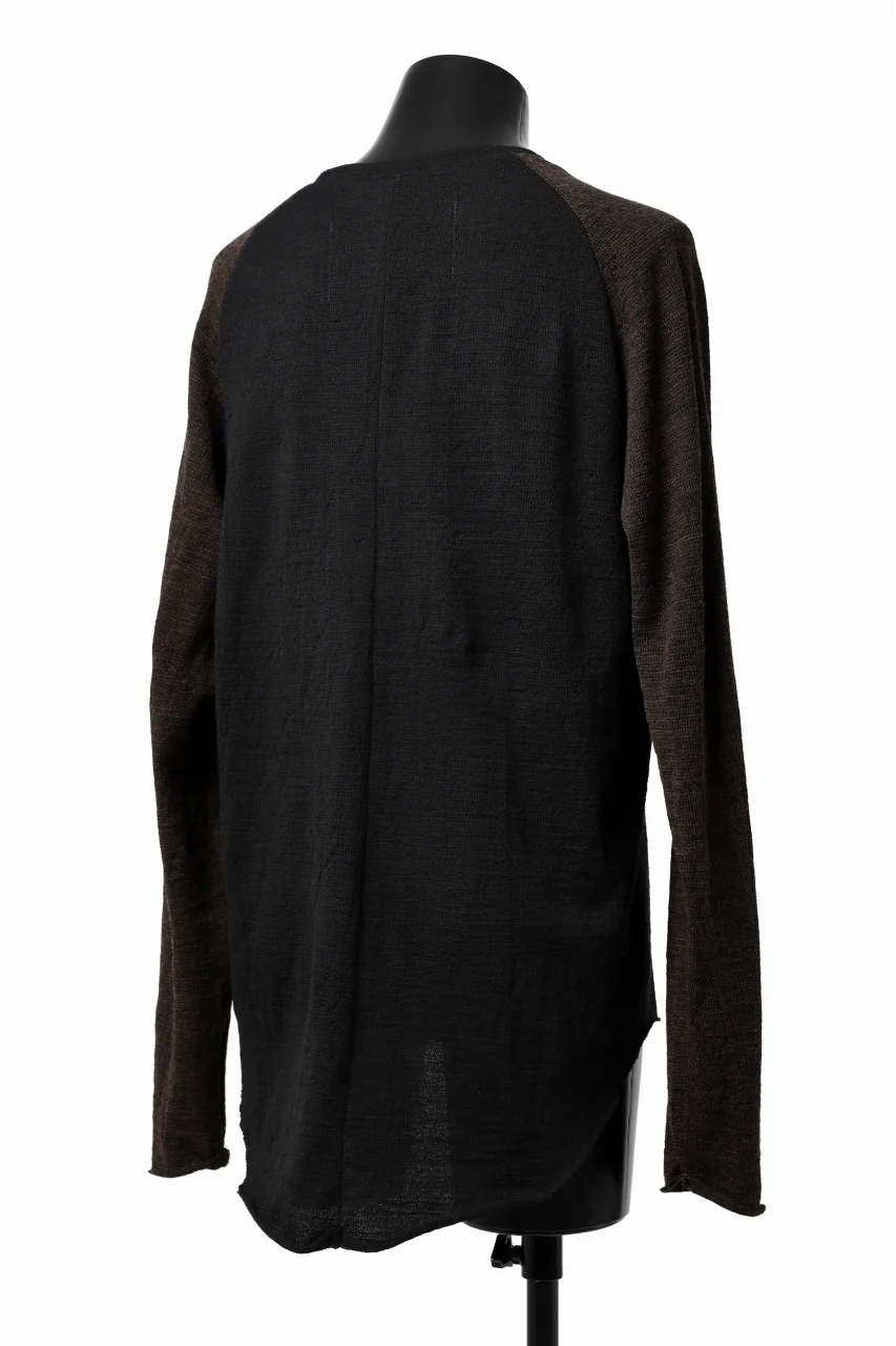 KLASICA D'ARCY RAGLAN REGULAR FIT PULL / JACQUARD KNIT JERSEY (BLACK x OLIVE) - Image 17