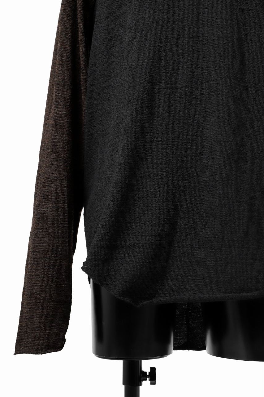 KLASICA D'ARCY RAGLAN REGULAR FIT PULL / JACQUARD KNIT JERSEY (BLACK x OLIVE) - Image 19