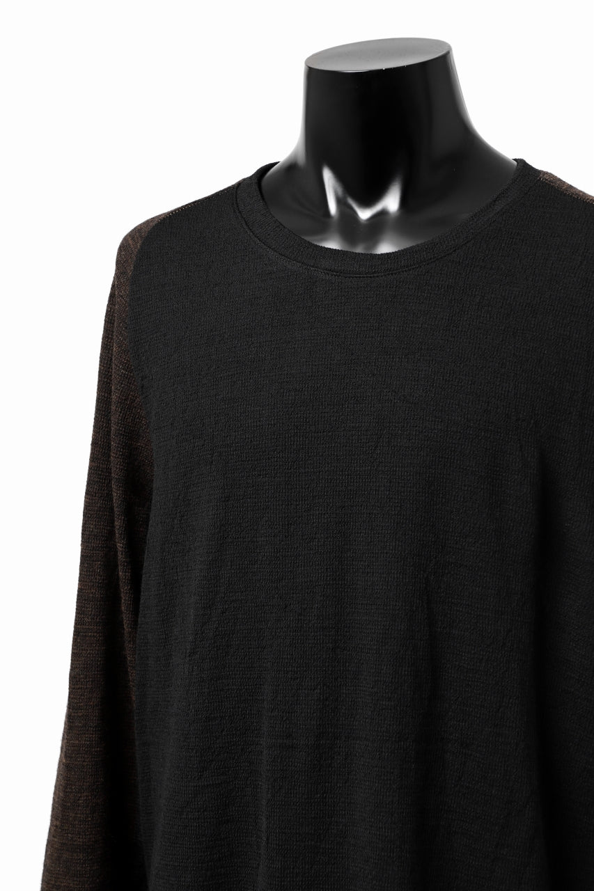 KLASICA D'ARCY RAGLAN REGULAR FIT PULL / JACQUARD KNIT JERSEY (BLACK x OLIVE) - Image 22