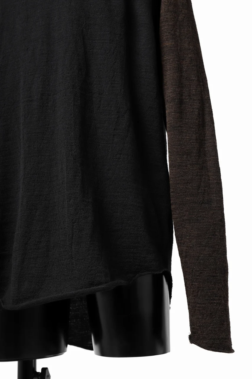 KLASICA D'ARCY RAGLAN REGULAR FIT PULL / JACQUARD KNIT JERSEY (BLACK x OLIVE) - Image 23