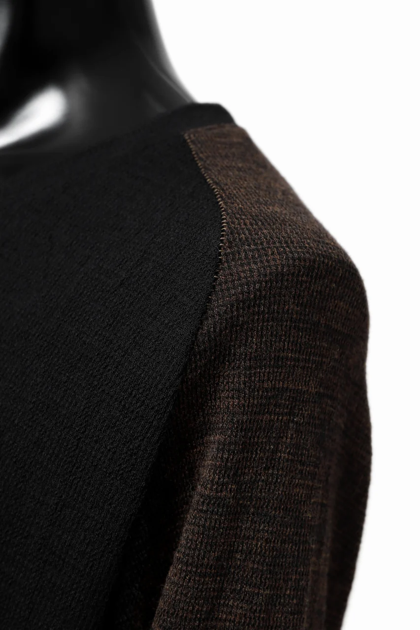 KLASICA D'ARCY RAGLAN REGULAR FIT PULL / JACQUARD KNIT JERSEY (BLACK x OLIVE) - Image 24