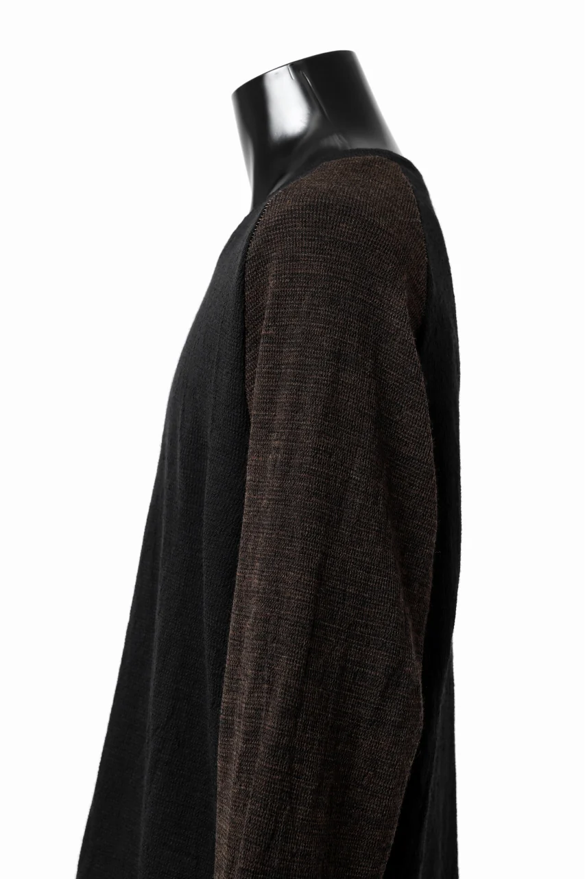 KLASICA D'ARCY RAGLAN REGULAR FIT PULL / JACQUARD KNIT JERSEY (BLACK x OLIVE) - Image 25