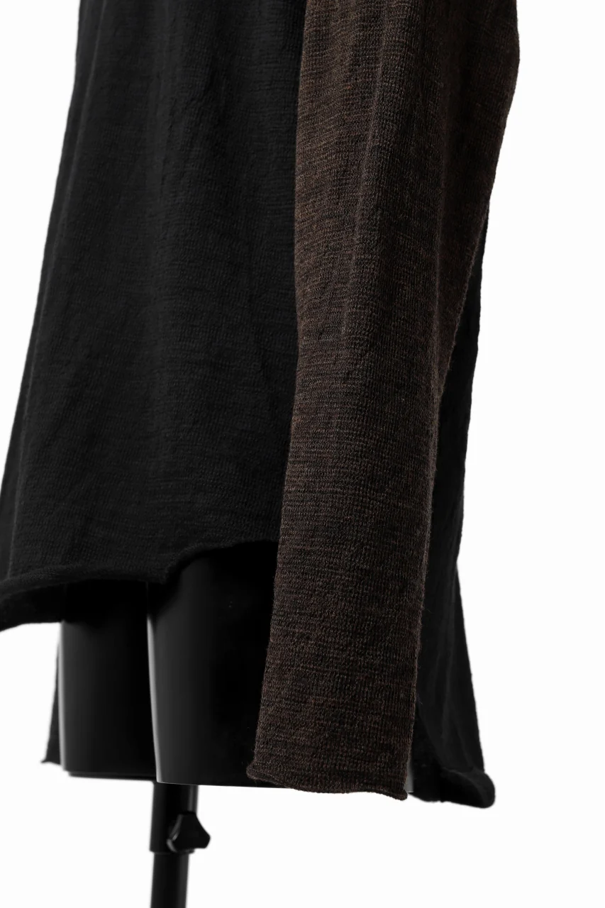 KLASICA D'ARCY RAGLAN REGULAR FIT PULL / JACQUARD KNIT JERSEY (BLACK x OLIVE) - Image 26