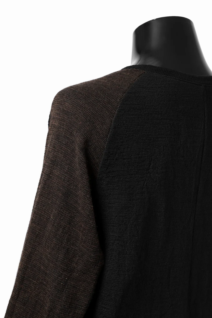 KLASICA D'ARCY RAGLAN REGULAR FIT PULL / JACQUARD KNIT JERSEY (BLACK x OLIVE) - Image 27