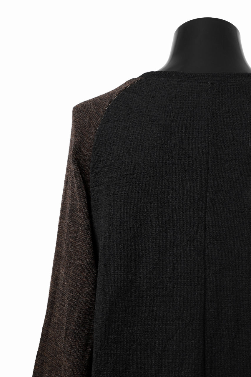 KLASICA D'ARCY RAGLAN REGULAR FIT PULL / JACQUARD KNIT JERSEY (BLACK x OLIVE) - Image 28