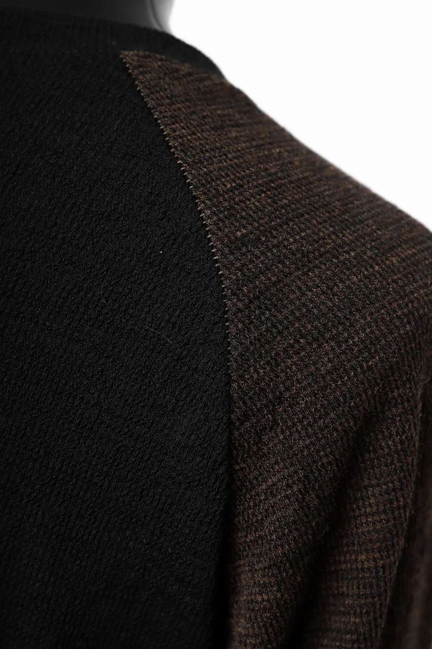 KLASICA D'ARCY RAGLAN REGULAR FIT PULL / JACQUARD KNIT JERSEY (BLACK x OLIVE) - Image 31