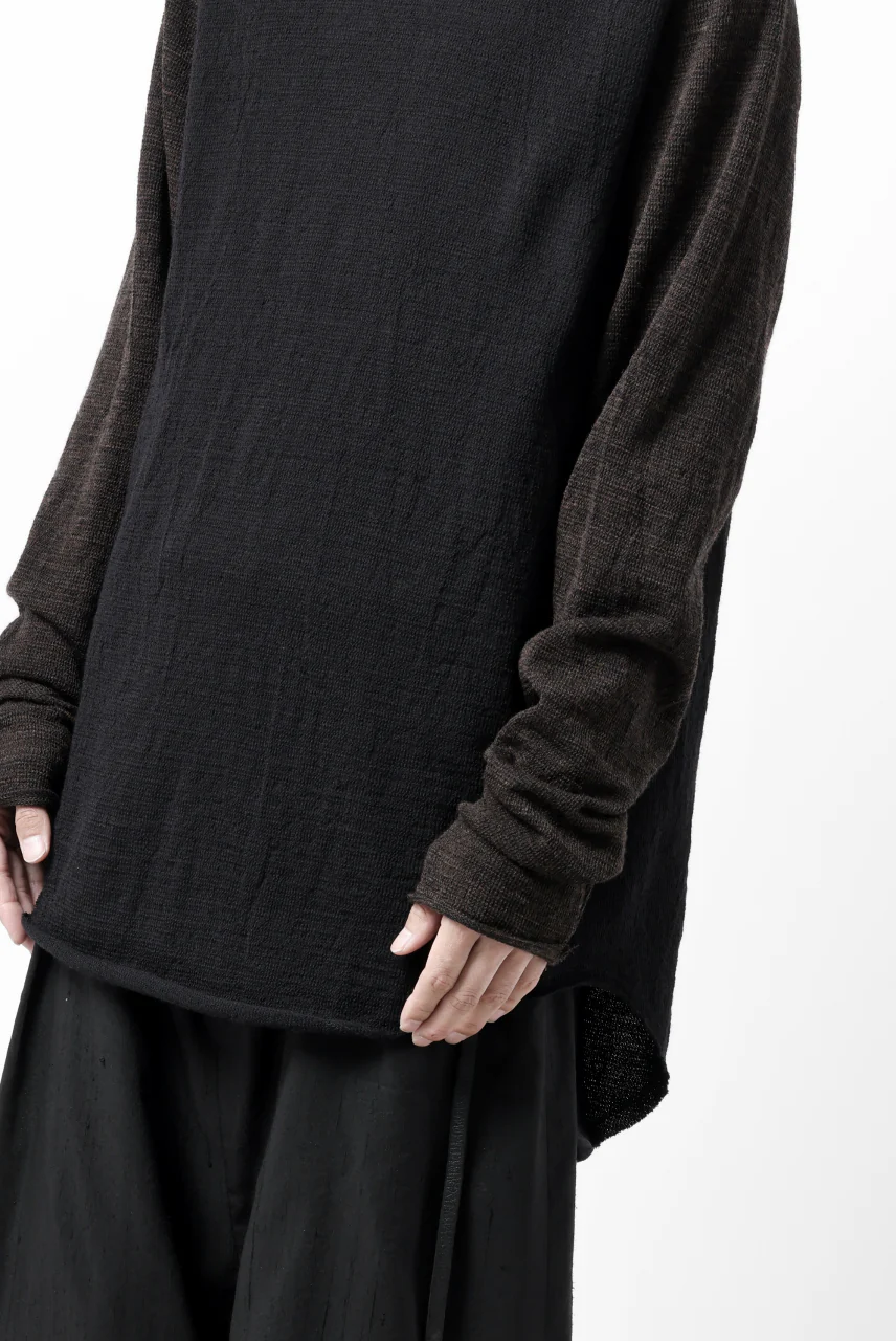 KLASICA D'ARCY RAGLAN REGULAR FIT PULL / JACQUARD KNIT JERSEY (BLACK x OLIVE) - Image 34
