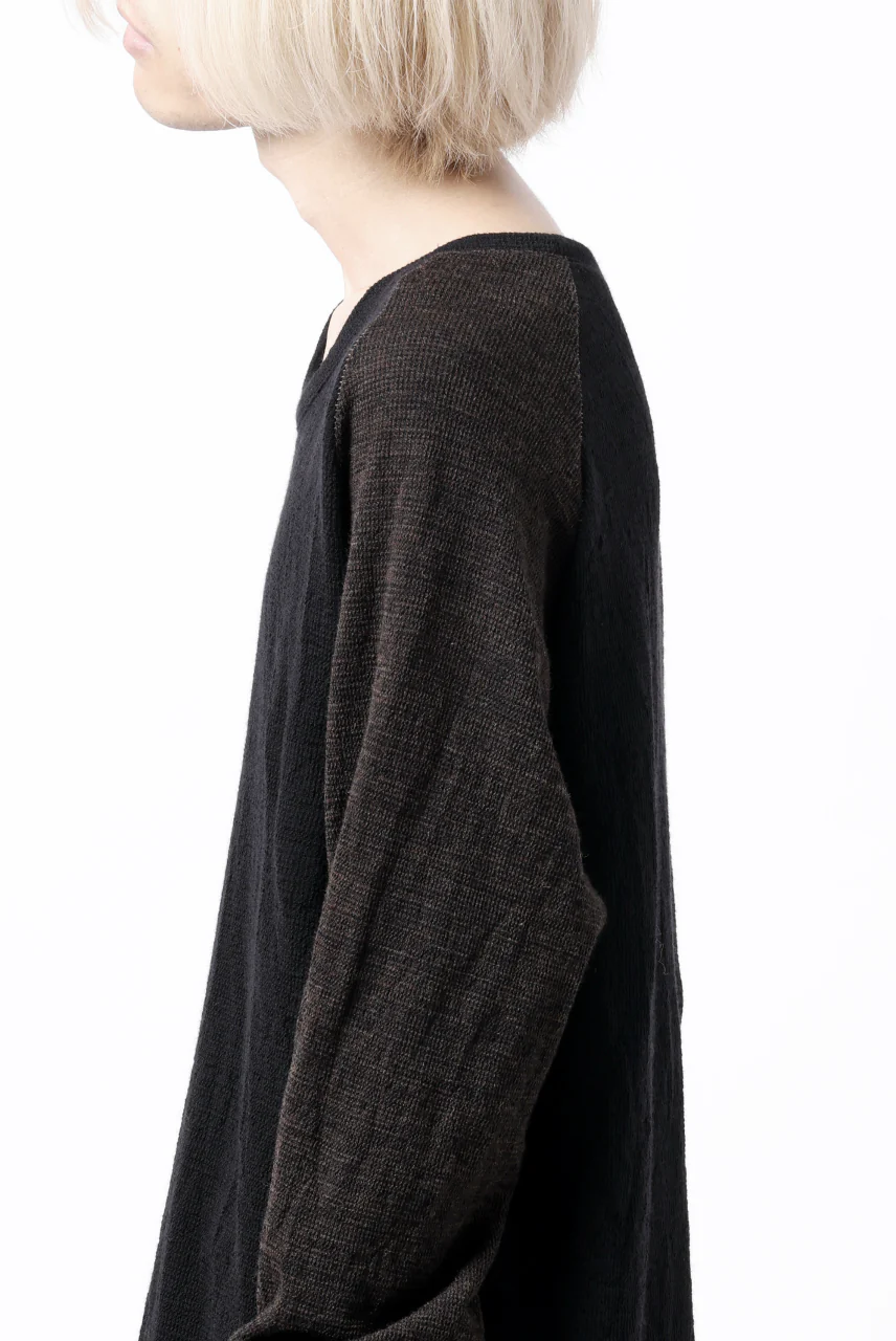 KLASICA D'ARCY RAGLAN REGULAR FIT PULL / JACQUARD KNIT JERSEY (BLACK x OLIVE) - Image 35
