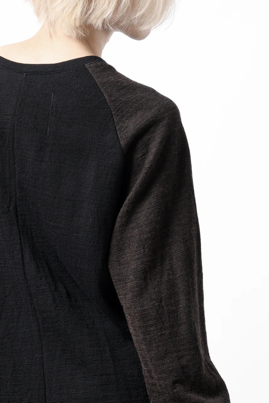 KLASICA D'ARCY RAGLAN REGULAR FIT PULL / JACQUARD KNIT JERSEY (BLACK x OLIVE) - Image 39