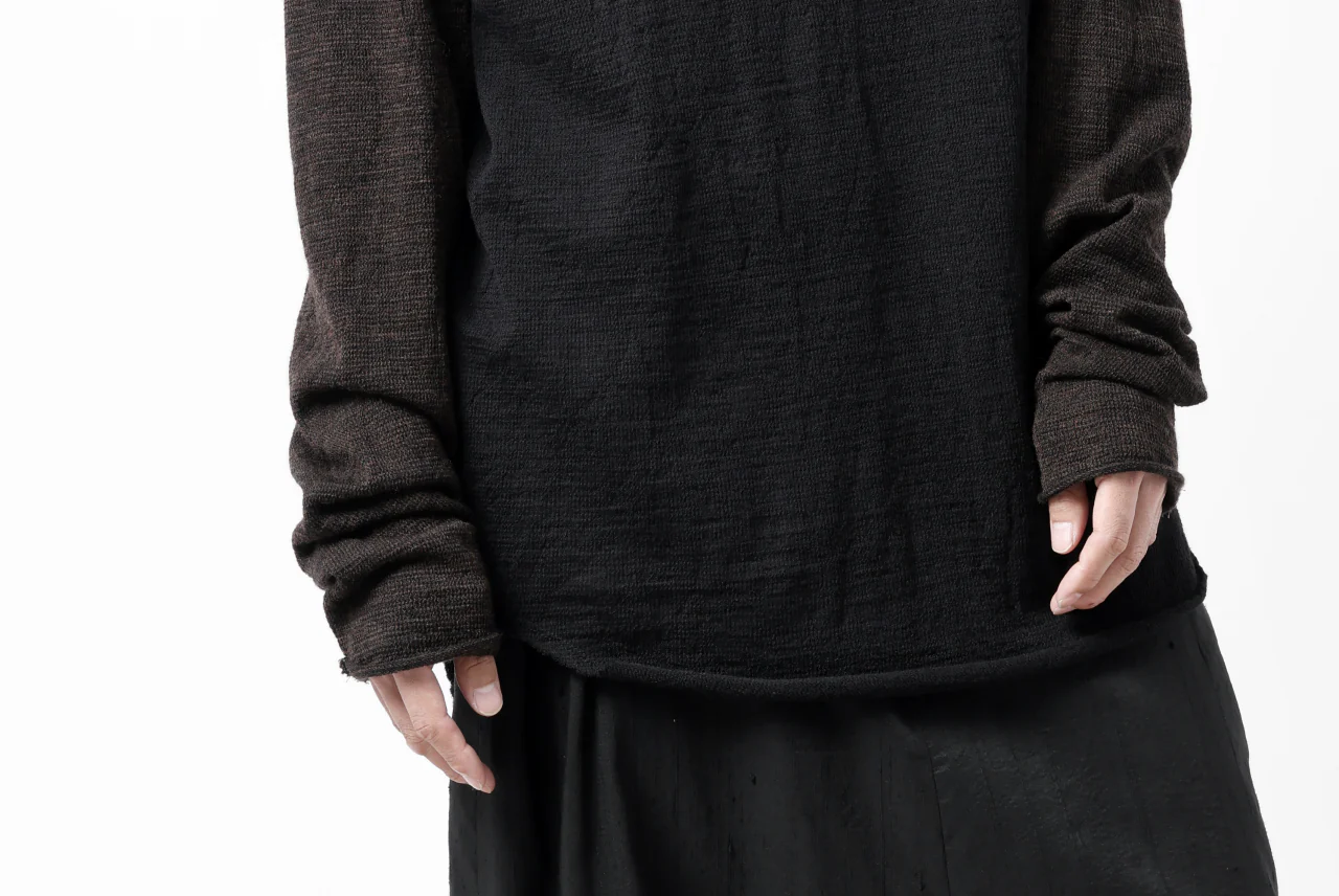 KLASICA D'ARCY RAGLAN REGULAR FIT PULL / JACQUARD KNIT JERSEY (BLACK x OLIVE) - Image 40