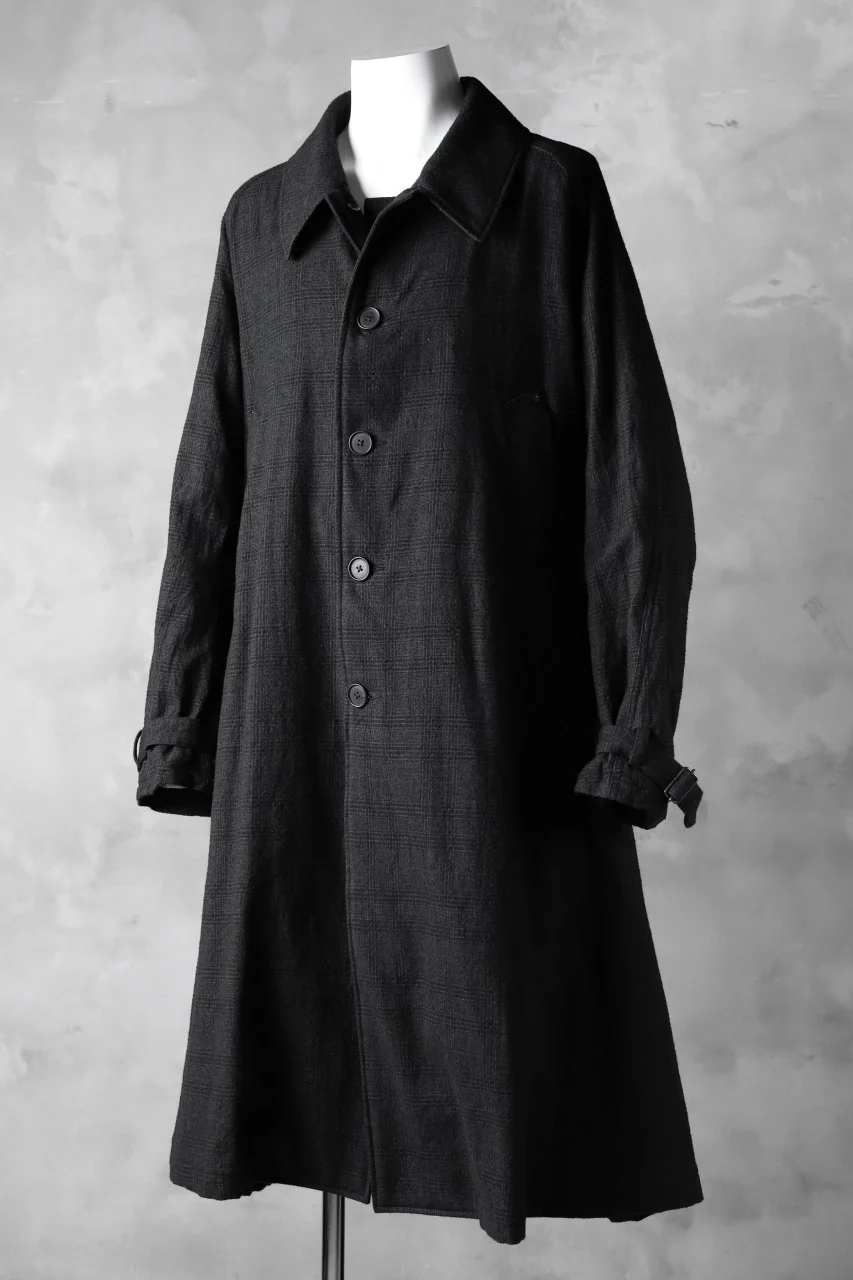 KLASICA DARK CHECK FR-US'40 COAT / WASH OUT MIX WEAVE (DARK CHECK) - Image 5