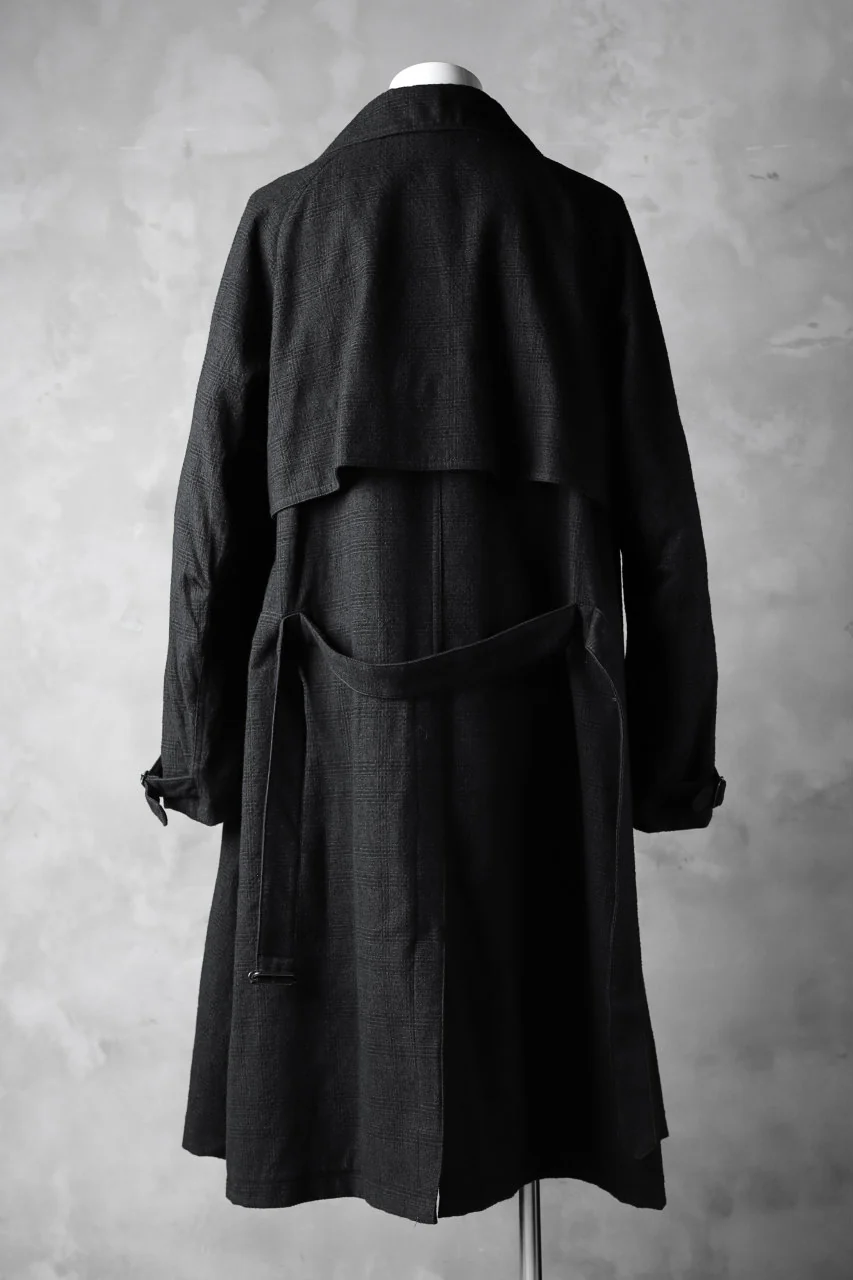KLASICA DARK CHECK FR-US'40 COAT / WASH OUT MIX WEAVE (DARK CHECK) - Image 7