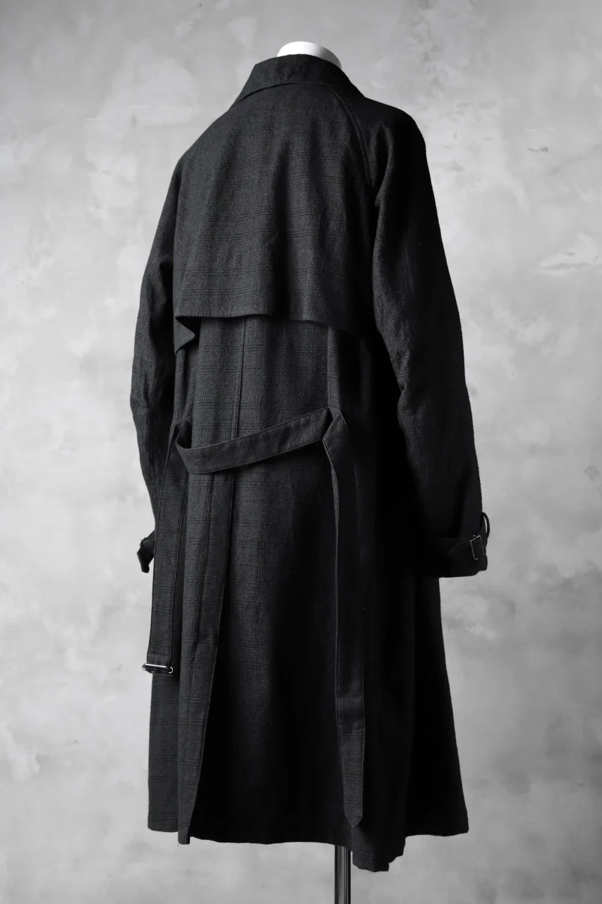 KLASICA DARK CHECK FR-US'40 COAT / WASH OUT MIX WEAVE (DARK CHECK) - Image 8