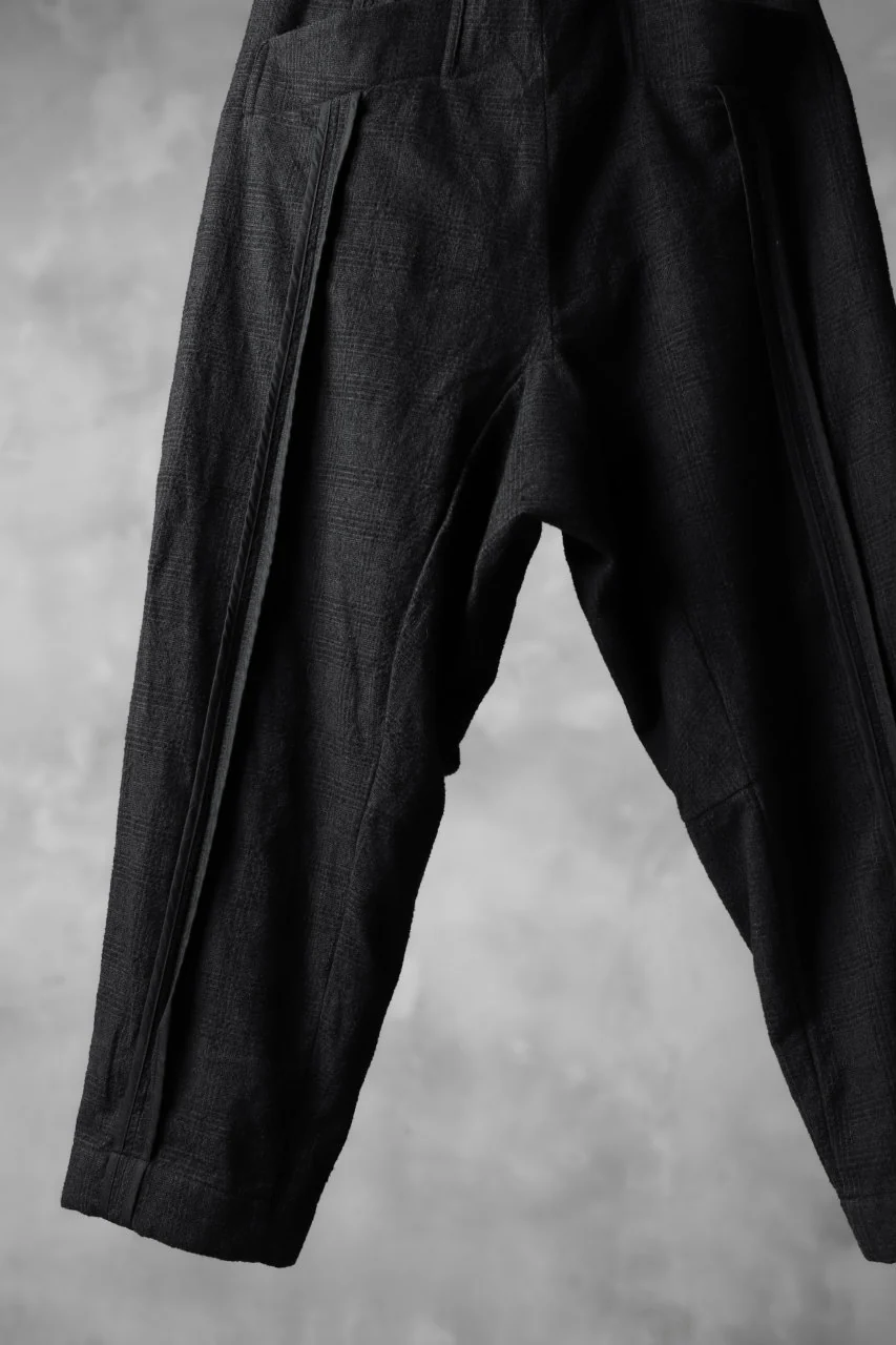 KLASICA DARK CHECK SABRON WIDE TROUSERS / WASH OUT MIX WEAVE (DARK CHECK) - Image 12