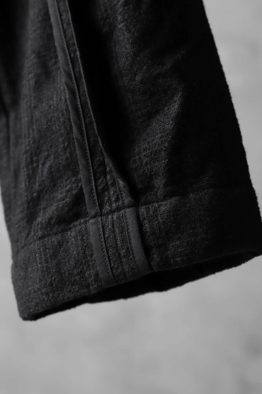 KLASICA DARK CHECK SABRON WIDE TROUSERS / WASH OUT MIX WEAVE (DARK CHECK) - Image 14