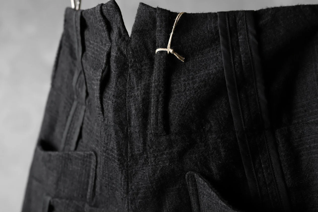 KLASICA DARK CHECK SABRON WIDE TROUSERS / WASH OUT MIX WEAVE (DARK CHECK) - Image 16