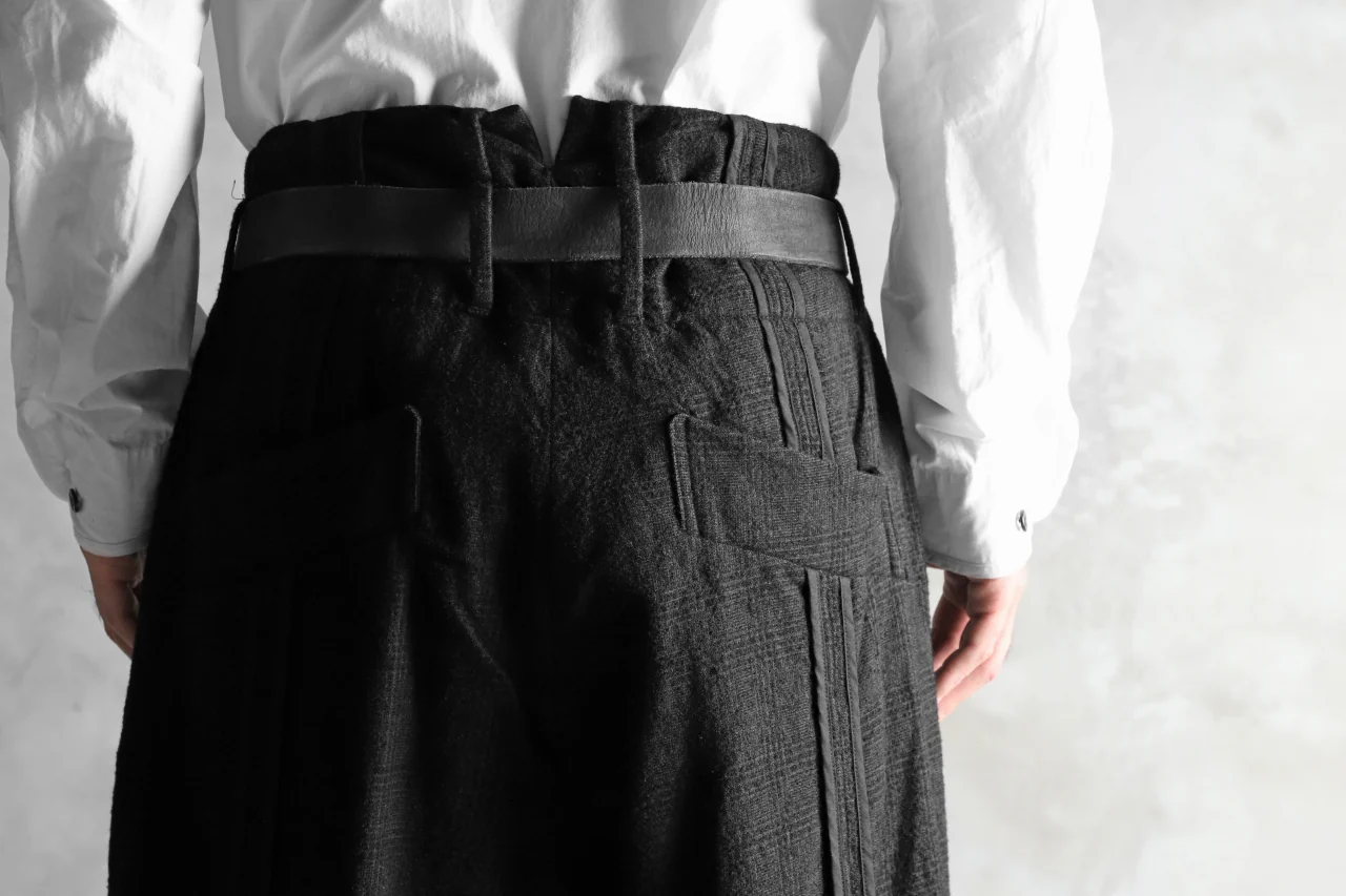 KLASICA DARK CHECK SABRON WIDE TROUSERS / WASH OUT MIX WEAVE (DARK CHECK) - Image 21