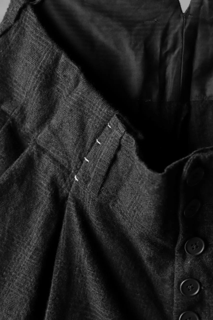 KLASICA DARK CHECK SABRON WIDE TROUSERS / WASH OUT MIX WEAVE (DARK CHECK) - Image 6