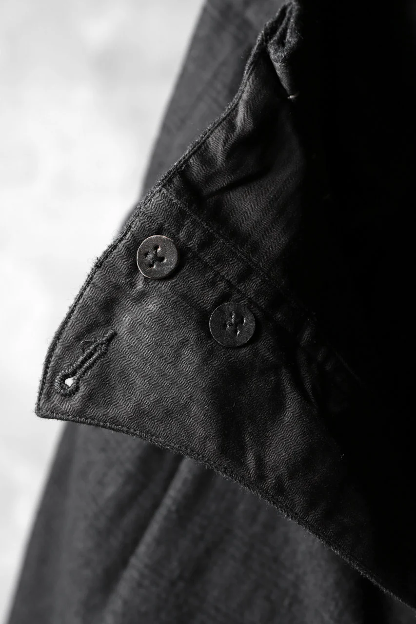 KLASICA DARK CHECK SABRON WIDE TROUSERS / WASH OUT MIX WEAVE (DARK CHECK) - Image 9