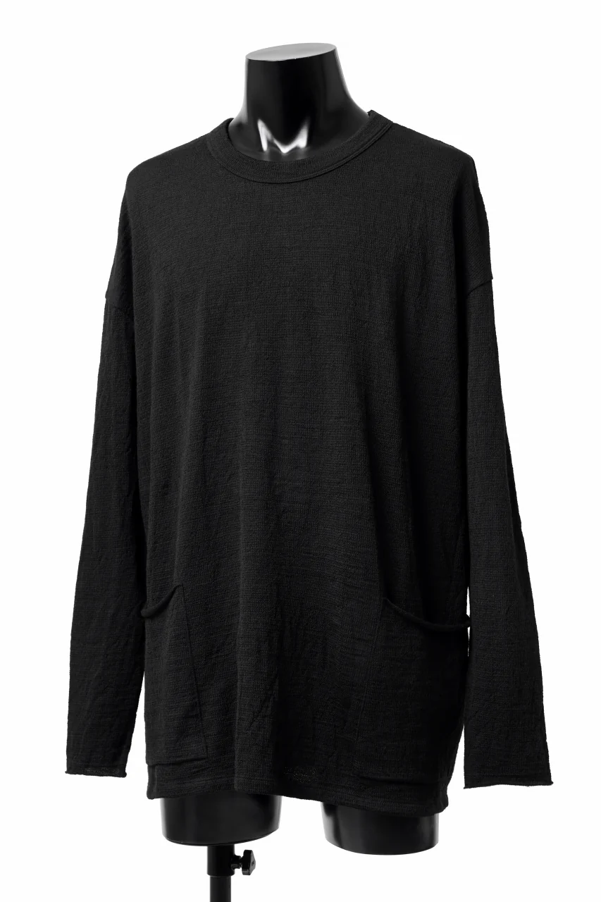 KLASICA DOZE SIDE POCKET WIDE BODY PULL / JACQUARD KNIT JERSEY (BLACK) - Image 2