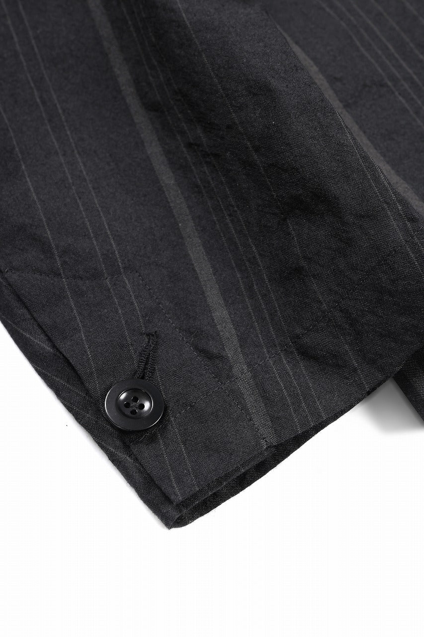 KLASICA exclusive "KLING" SINGLE LAYER 3 POCKET BLAZER / LIGHT WEIGHT DARK RANDOM STRIPE RAMIE (IRON STRIPES) - Image 10
