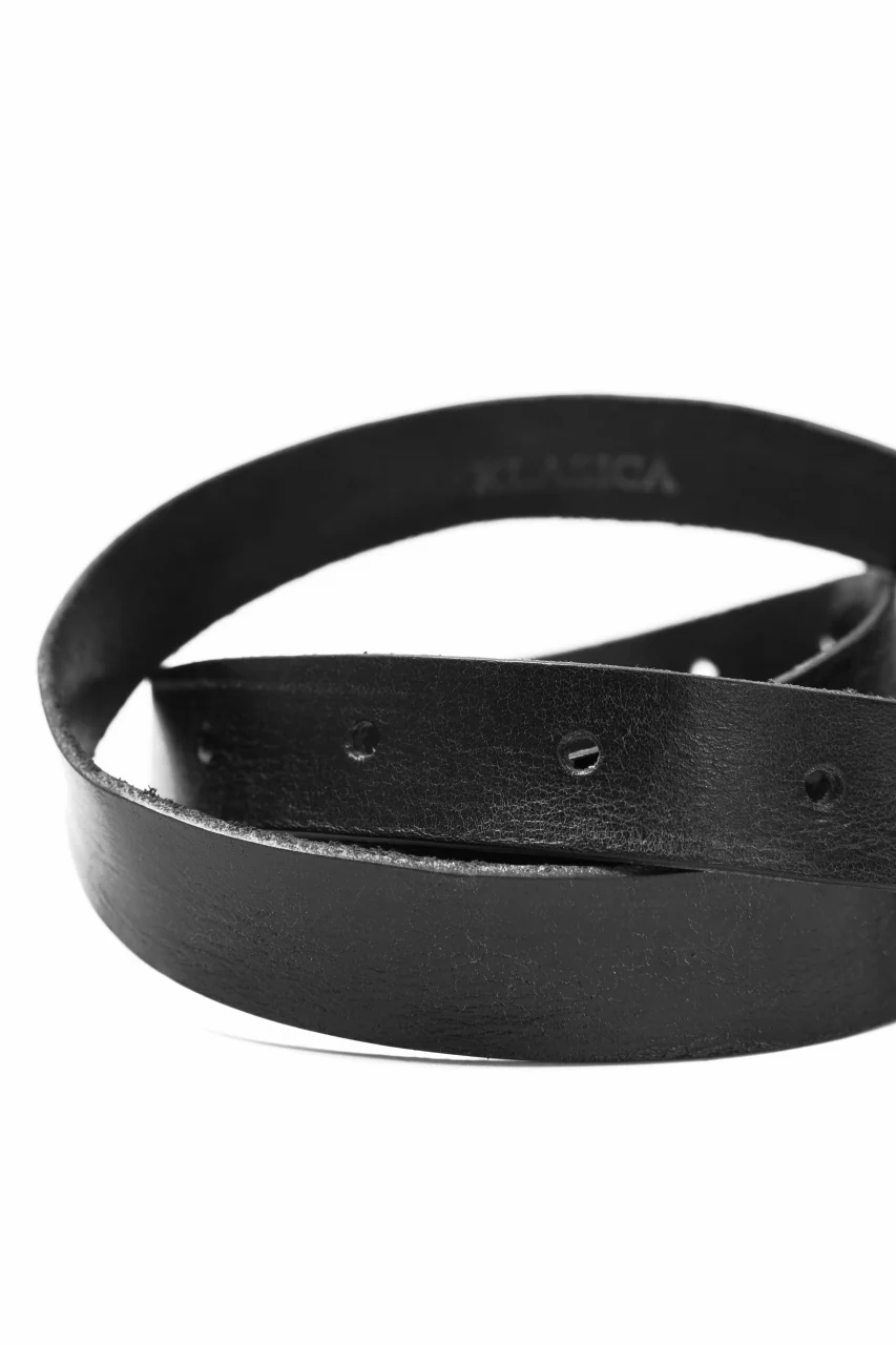KLASICA exclusive NARROW LEATHER BELT / TEMPESTI ELBAMATTE (BLACK) - Image 15