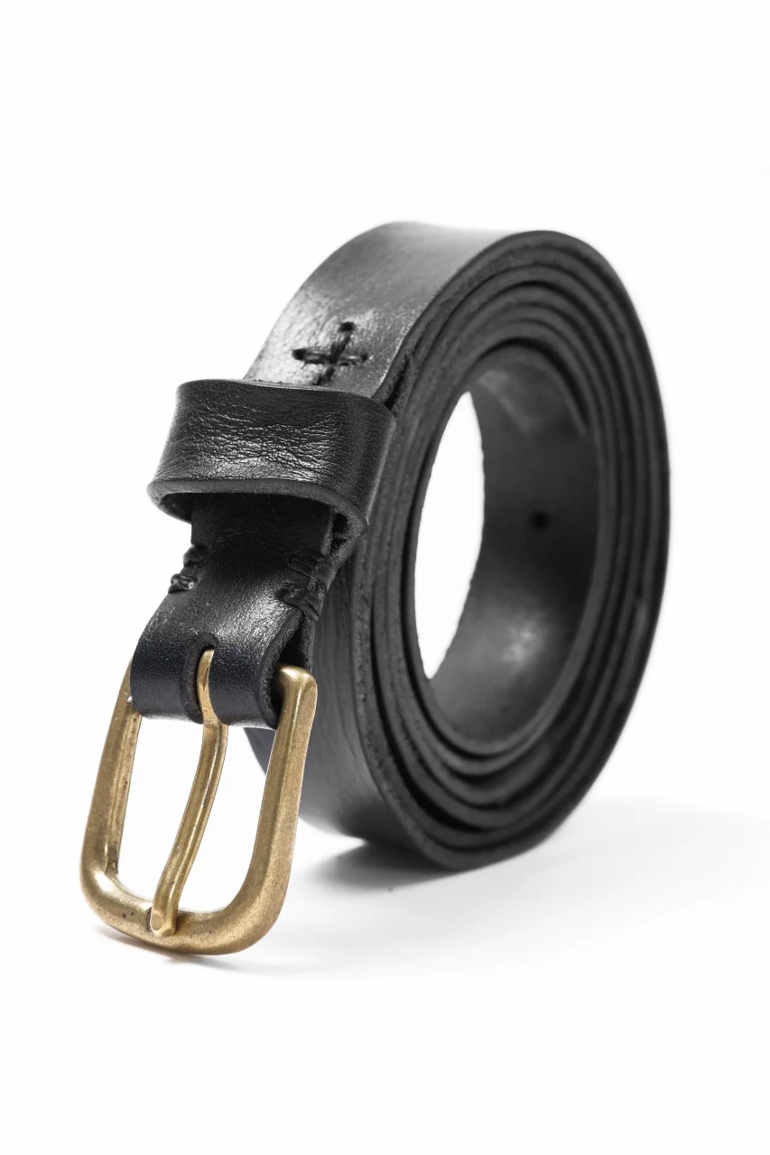KLASICA exclusive NARROW LEATHER BELT / TEMPESTI ELBAMATTE (BLACK) - Image 2