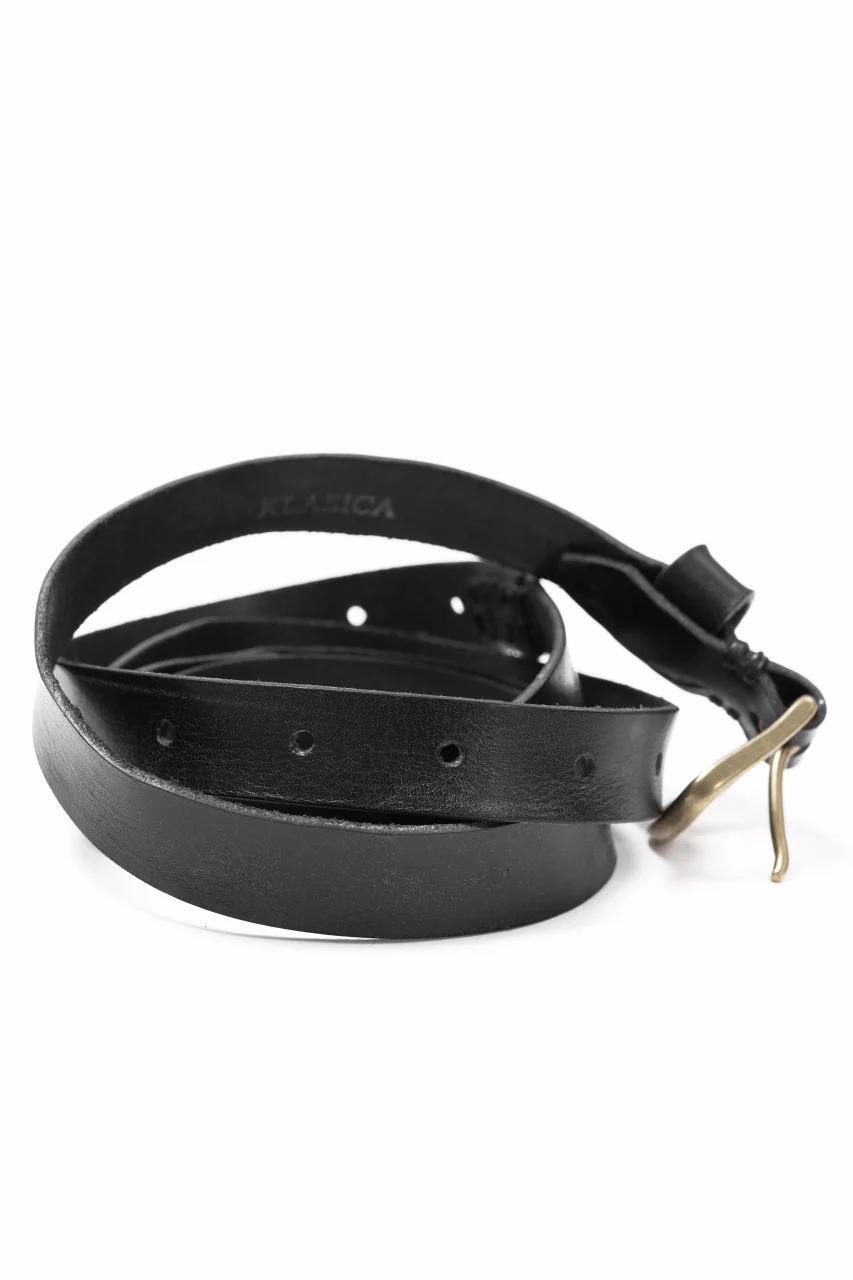 KLASICA exclusive NARROW LEATHER BELT / TEMPESTI ELBAMATTE (BLACK) - Image 6