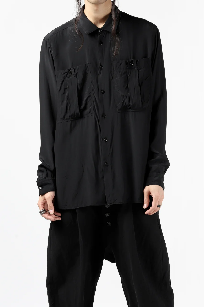 KLASICA exclusive SH-035 POCKET SHIRT / FUJI ETTE (BLACK) - Image 11
