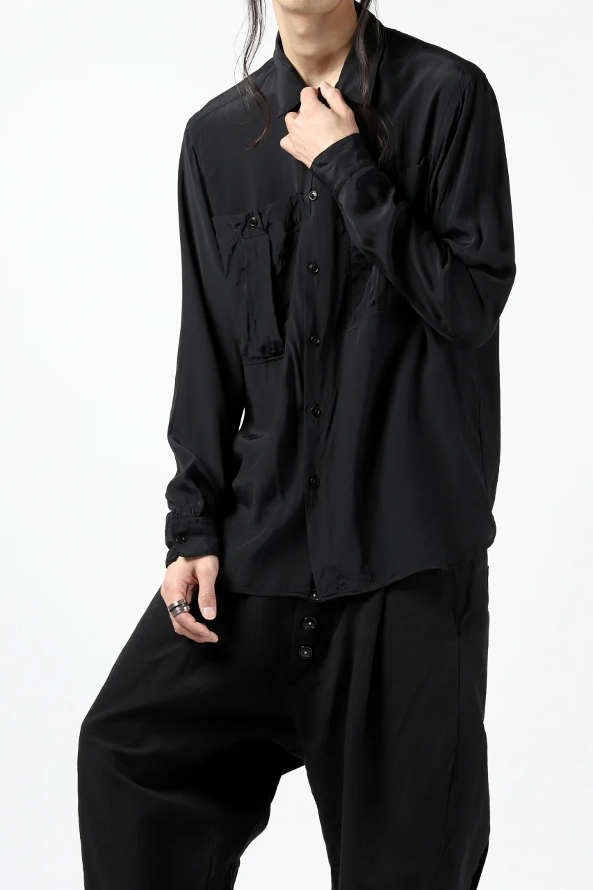 KLASICA exclusive SH-035 POCKET SHIRT / FUJI ETTE (BLACK) - Image 12