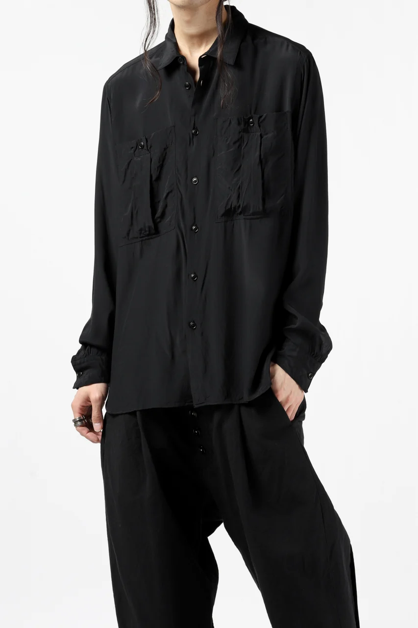 KLASICA exclusive SH-035 POCKET SHIRT / FUJI ETTE (BLACK) - Image 13